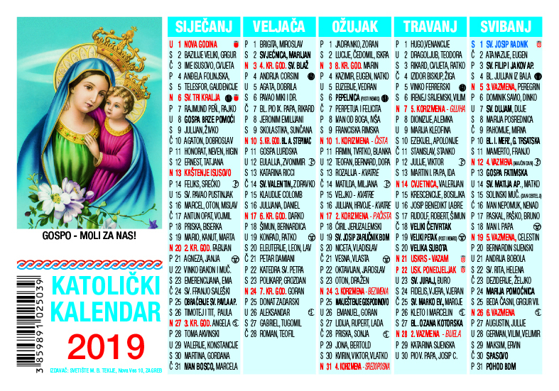 40+ KatoliÄ�ki Kalendar 2019 Imena Images - Gallerykuu.